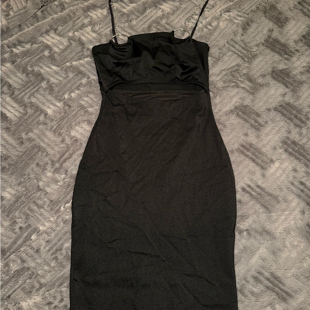 Fashion Nova Black Slim Dress with Spaghetti Straps